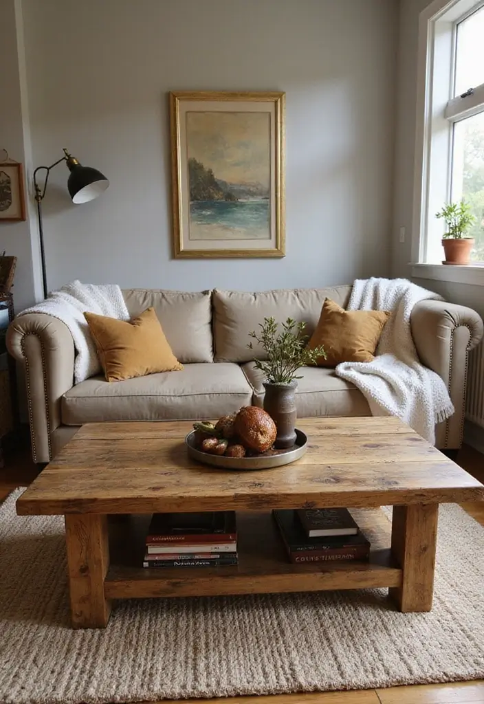 30 English Country Living Room Decor Ideas 21. Sturdy Coffee Tables