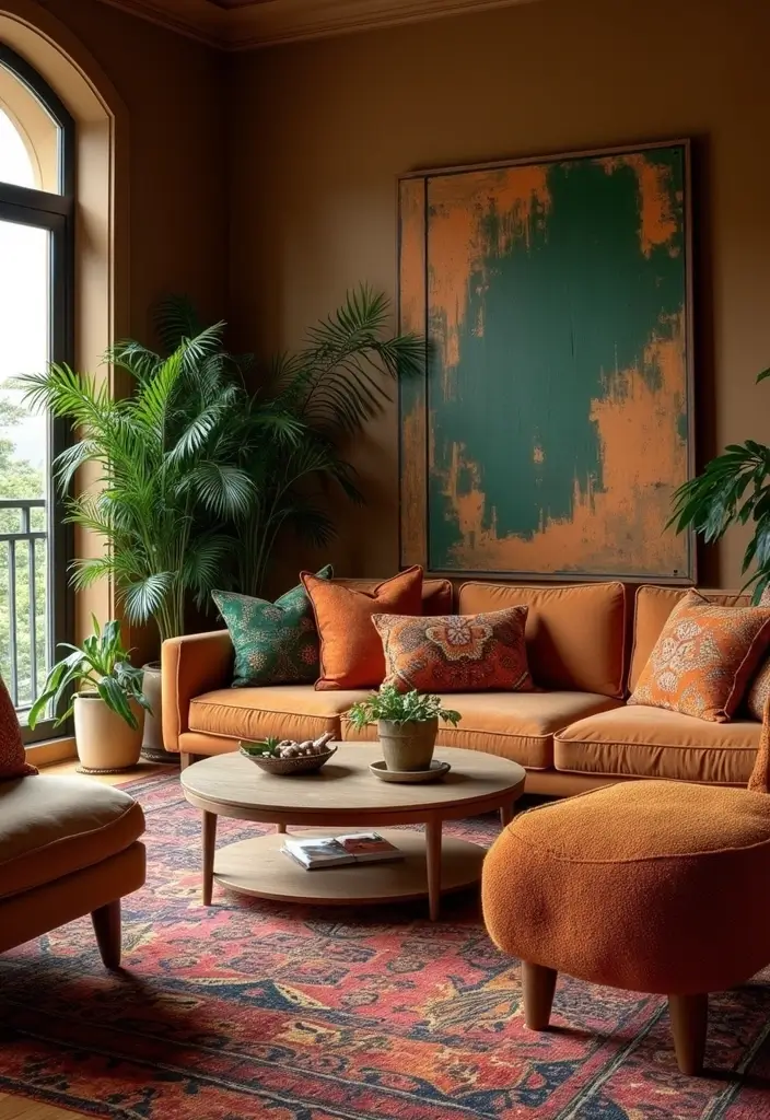 30 African Living Room Decor Ideas for Cultural Style - 10. Earthy Color Palette 1