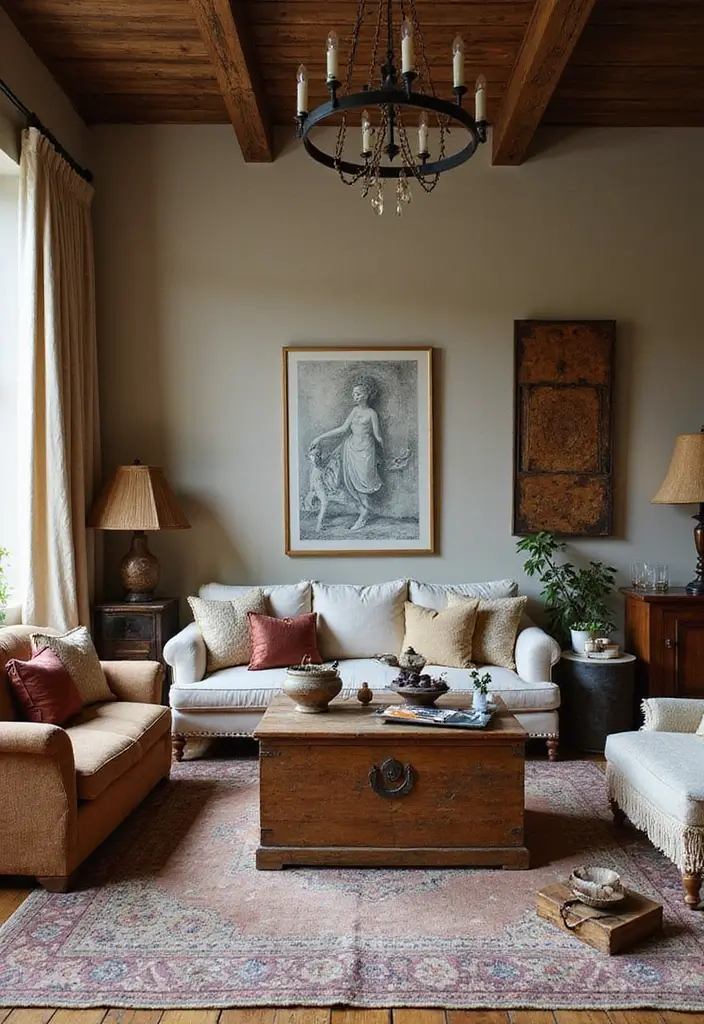 30 African Living Room Decor Ideas for Cultural Style - 22. Antique Finds and Vintage Pieces 1