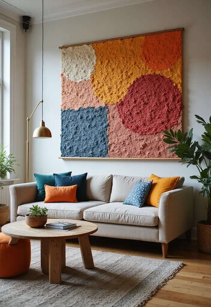 30 African Living Room Decor Ideas for Cultural Style - 8. Textured Wall Hangings 1