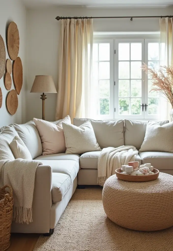 30 Beach Living Room Decor Ideas for a Coastal Vibe - 15. Ocean-Inspired Textures 1