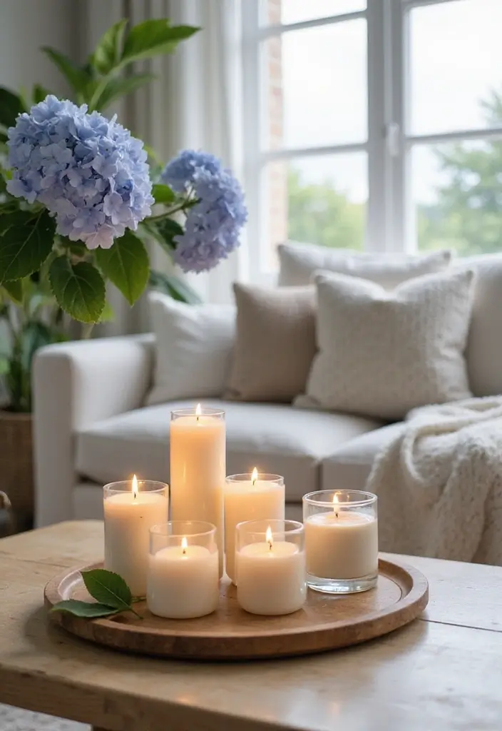 30 Beach Living Room Decor Ideas for a Coastal Vibe - 19. A Refreshing Coastal Scent 1