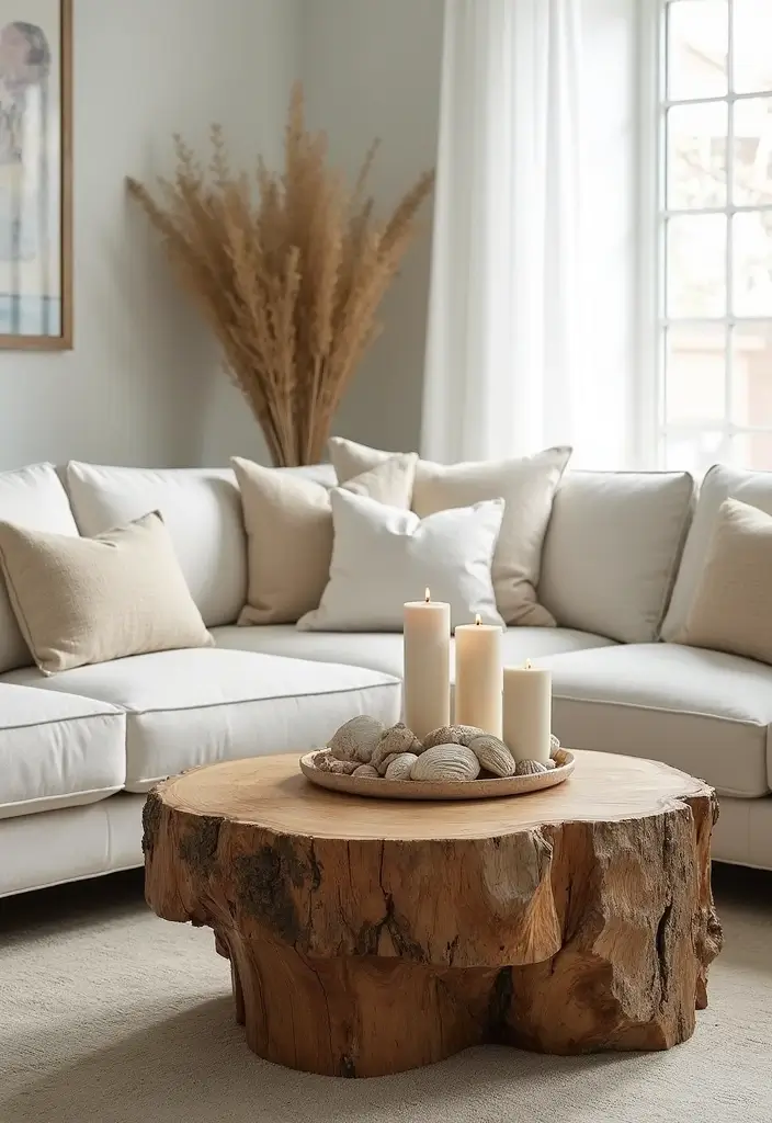 30 Beach Living Room Decor Ideas for a Coastal Vibe - 2. Driftwood Coffee Tables 1