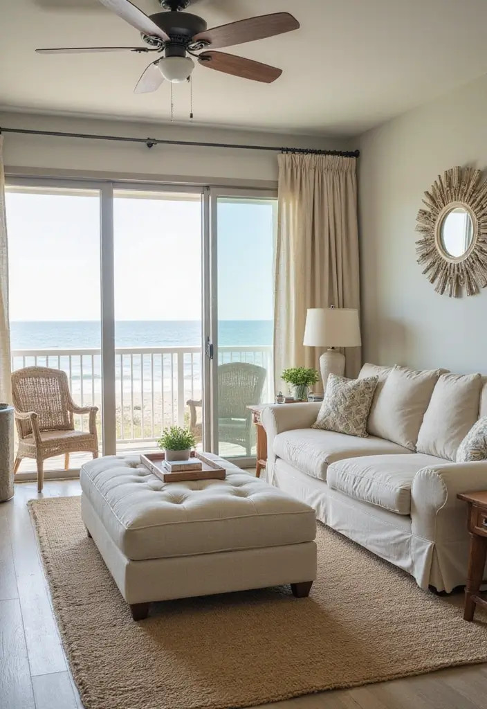 30 Beach Living Room Decor Ideas for a Coastal Vibe - 21. Multi-functional Beach Decor 1