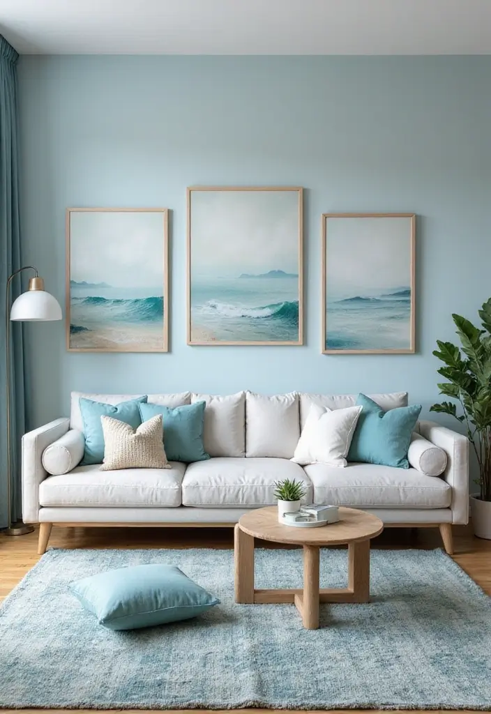 30 Beach Living Room Decor Ideas for a Coastal Vibe - 3. Ocean-Inspired Color Palette 1