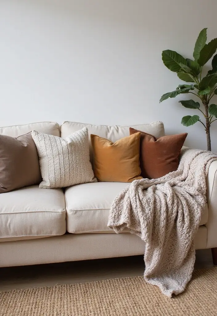 30 Beige Couch Living Room Decor Ideas - 1. Layered Textures 1