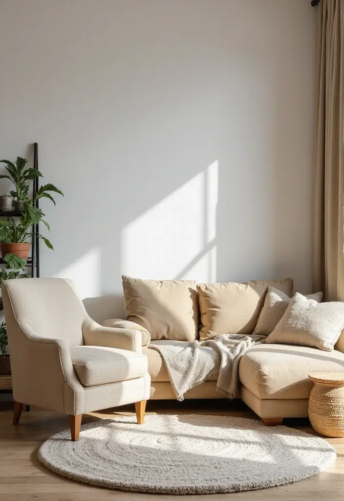 30 Beige Couch Living Room Decor Ideas - 23. Cozy Nooks 1