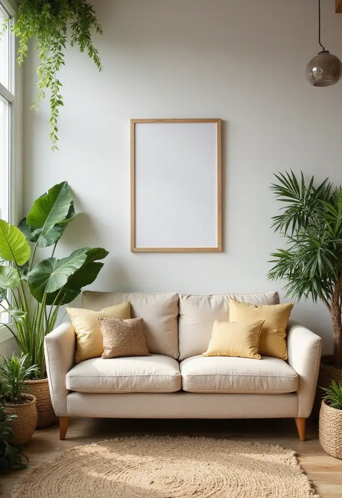 30 Beige Couch Living Room Decor Ideas - 29. Outdoor-Inspired Decor 1