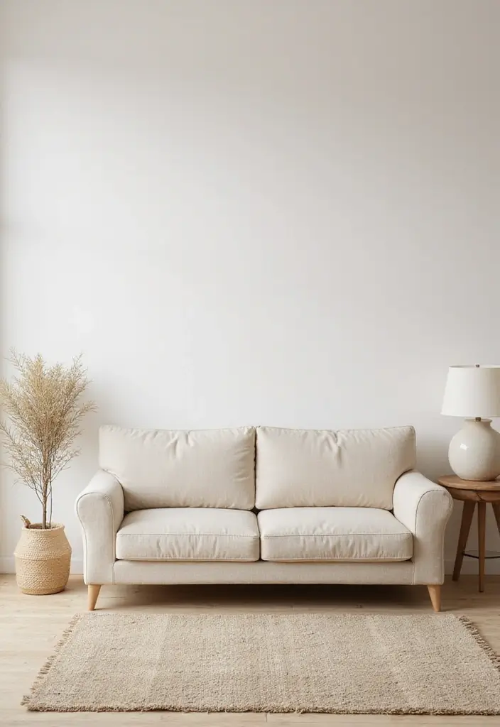 30 Beige Couch Living Room Decor Ideas - 30. Embrace Minimalism 1