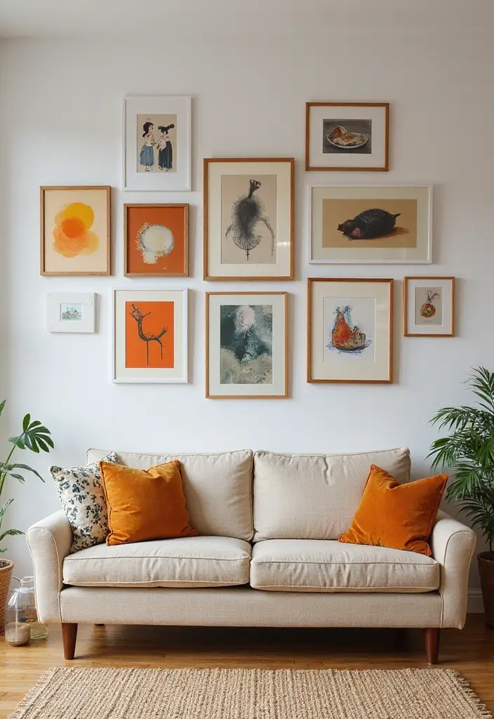 30 Beige Couch Living Room Decor Ideas - 6. Art and Wall Decor 1