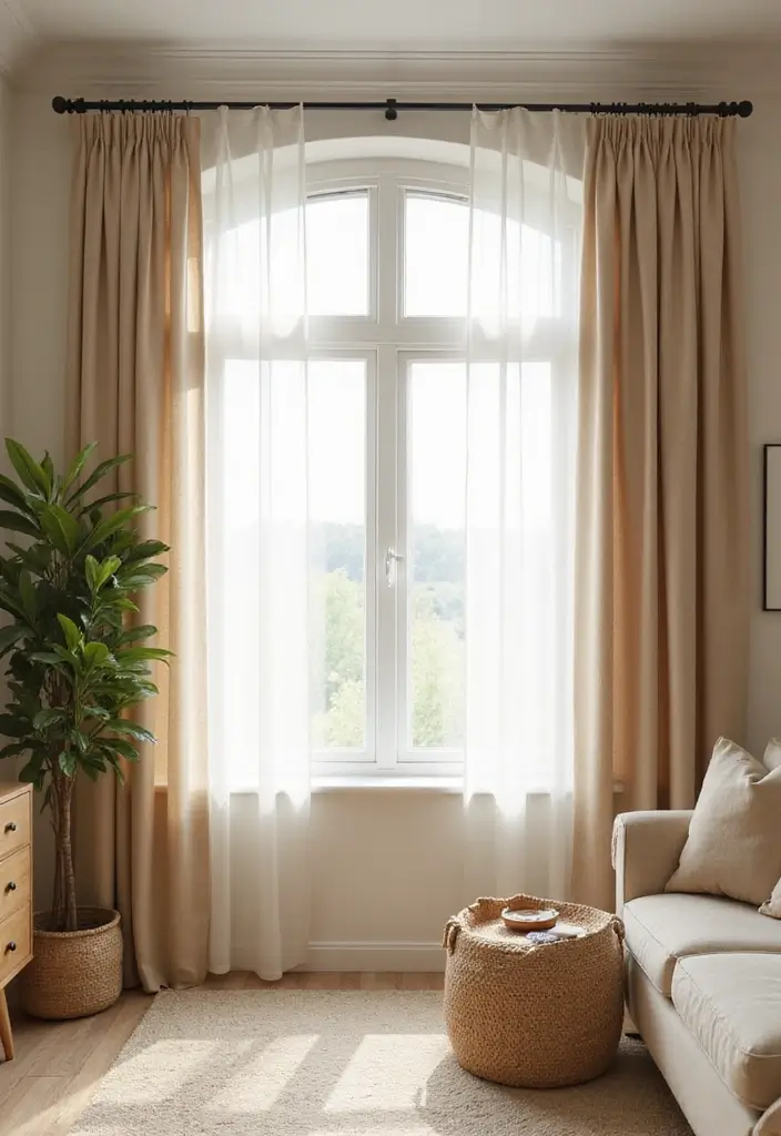 30 Beige Living Room Decor Ideas for a Neutral Look - 15. Minimalist Window Treatments 1