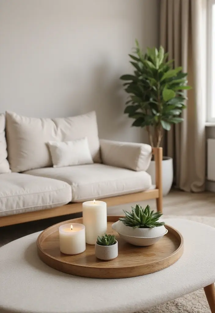 30 Beige Living Room Decor Ideas for a Neutral Look - 23. Decorative Trays for Organization 1