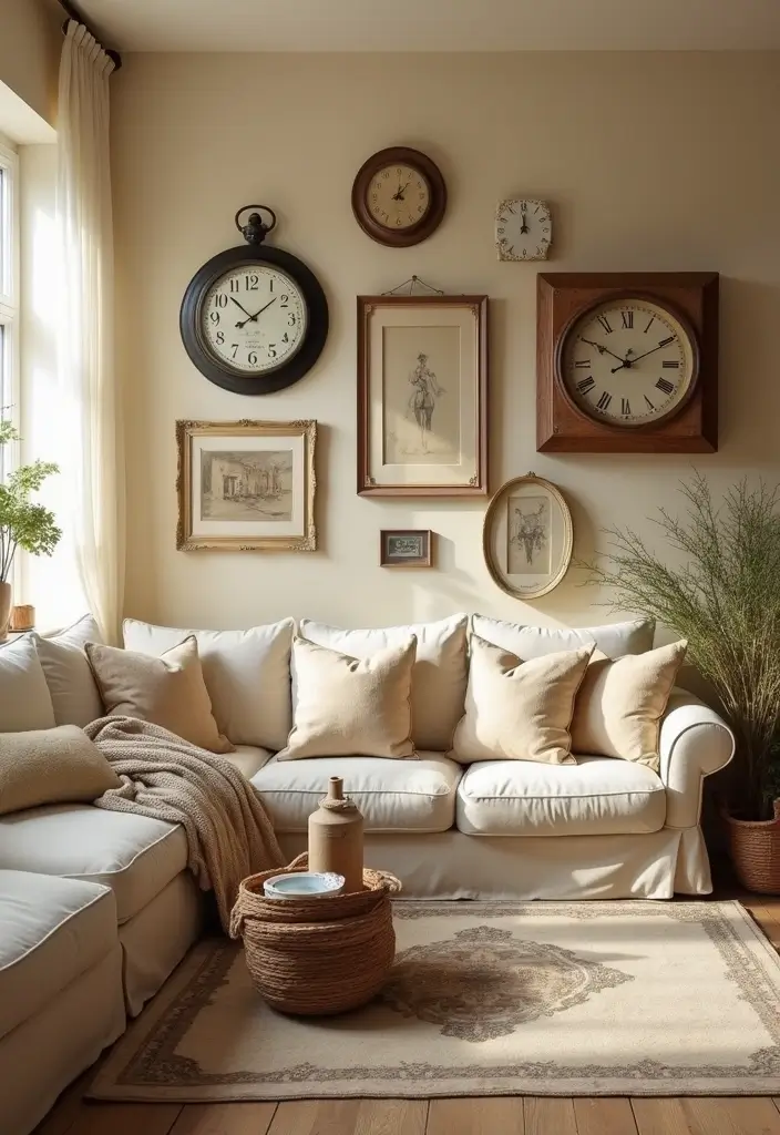30 Beige Living Room Decor Ideas for a Neutral Look - 24. Vintage Decor Elements 1