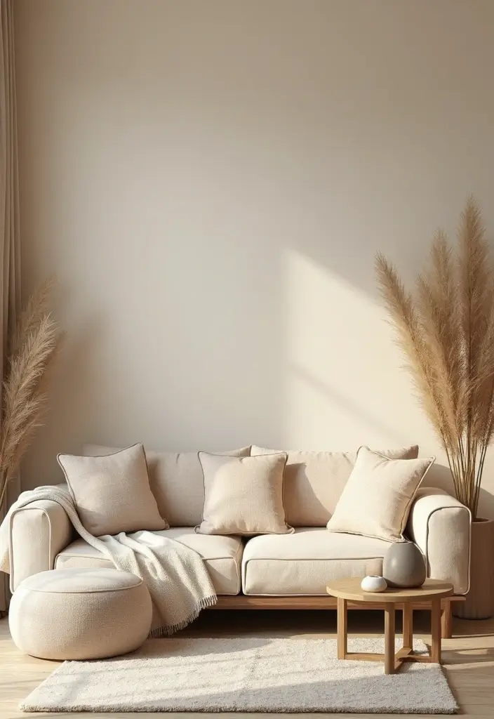 30 Beige Living Room Decor Ideas for a Neutral Look - 27. Soft, Subtle Patterns 1