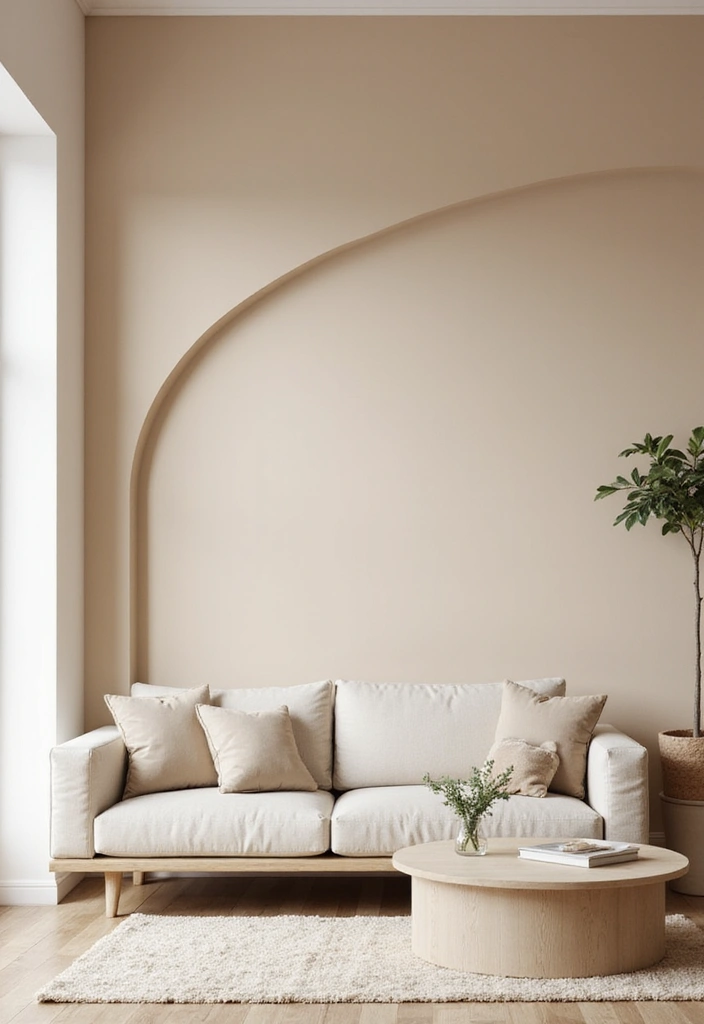 30 Beige Living Room Decor Ideas for a Neutral Look - 4. Accent Walls in Beige 1