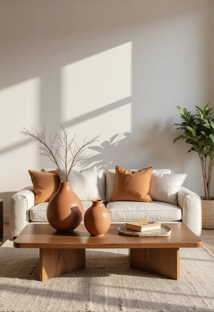 30 Beige Living Room Decor Ideas for a Neutral Look - 6. Earthy Tones in Accessories 1