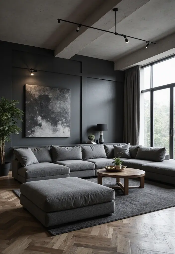 30 Black and Gray Living Room Decor Ideas - 16. Modular Seating Arrangements 1