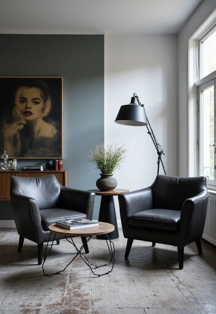 30 Black and Gray Living Room Decor Ideas - 28. Trendy Accent Chairs 1