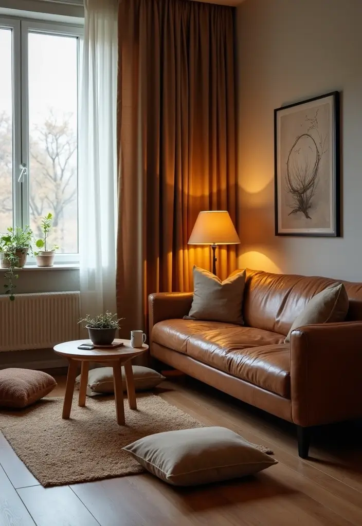 30 Brown Leather Couch Decor Ideas for Living Rooms - 17. Cozy Nooks 1