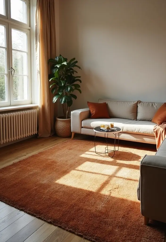 30 Brown Living Room Decor Ideas for Cozy Homes - 14. Trendy Brown Rugs 1