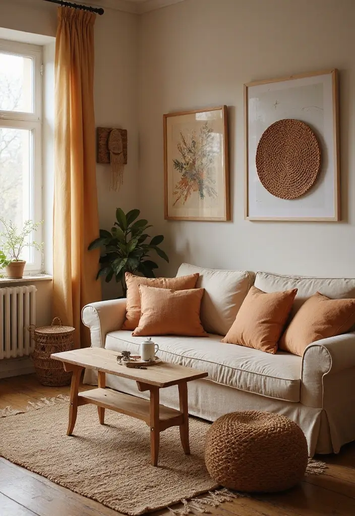 30 Brown Living Room Decor Ideas for Cozy Homes - 2. Earthy Textiles 1