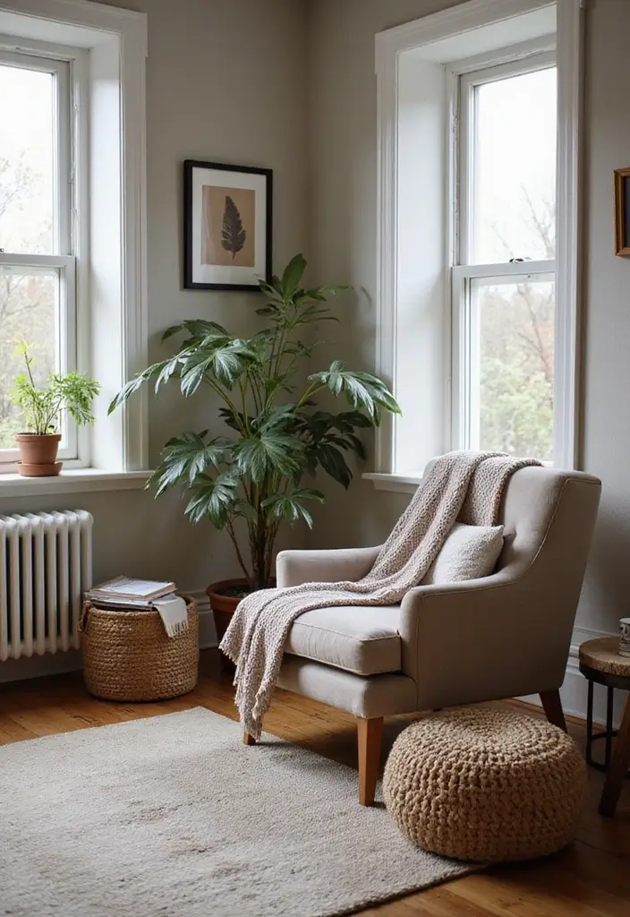 30 Brown Living Room Decor Ideas for Cozy Homes - 30. Personal Cozy Retreat 1