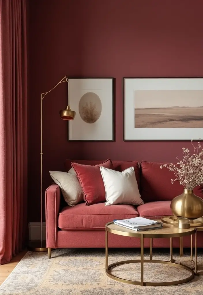 30 Burgundy Living Room Decor Ideas for Warmth - 23. Burgundy Color Schemes 1