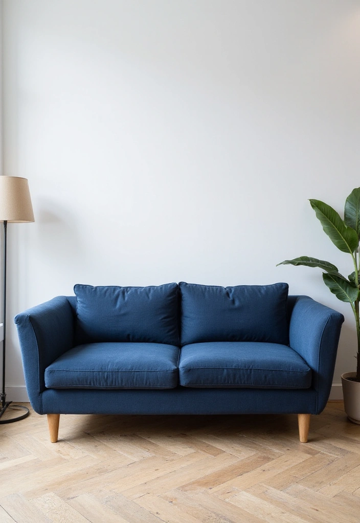 30 Coastal-Inspired Navy Blue Couch Living Room Decor Ideas - 20. Embracing Minimalism 1