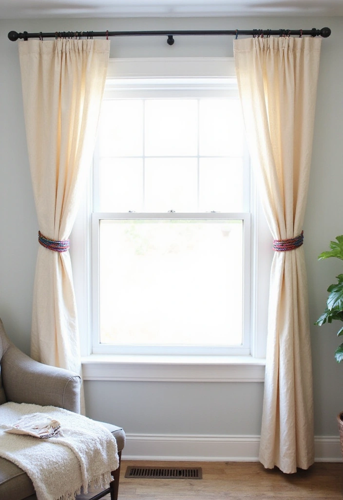 30 DIY Living Room Decor Ideas on a Budget - 13. DIY Curtain Tiebacks 1