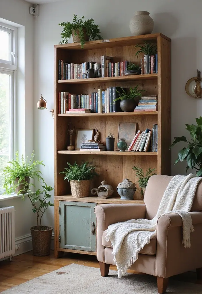 30 DIY Living Room Decor Ideas on a Budget - 16. Upcycled Bookshelf 1