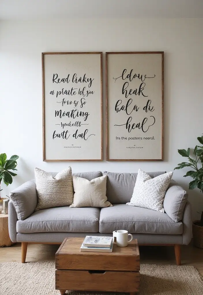 30 DIY Living Room Decor Ideas on a Budget - 20. Handmade Signage 1