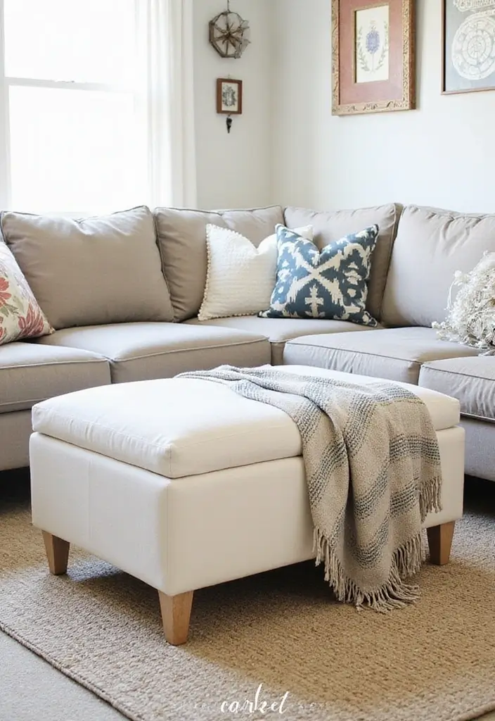 30 DIY Living Room Decor Ideas on a Budget - 23. DIY Storage Ottoman 1