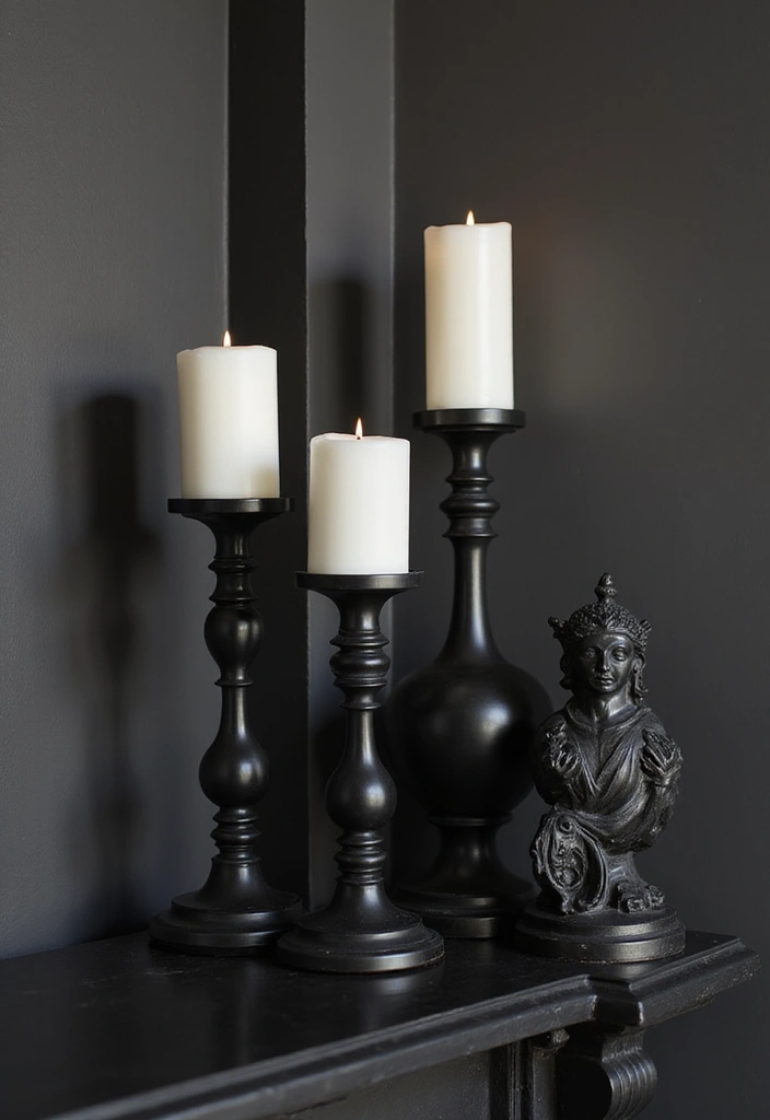 30 Dark Living Room Decor Ideas for a Moody Look - 20. Elegant Accessories 1