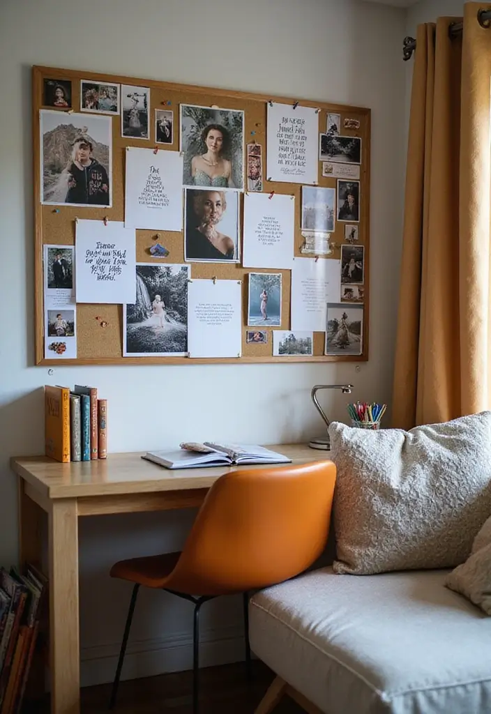 30 Dorm Living Room Decor Ideas on a Budget - 19. Personal Mood Board 1