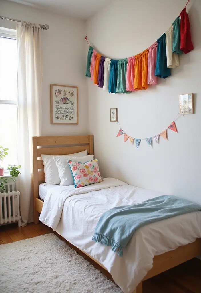 30 Dorm Living Room Decor Ideas on a Budget - 23. DIY Wall Banners 1