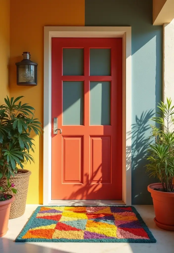 30 Dorm Living Room Decor Ideas on a Budget - 27. Fun Doormats 1