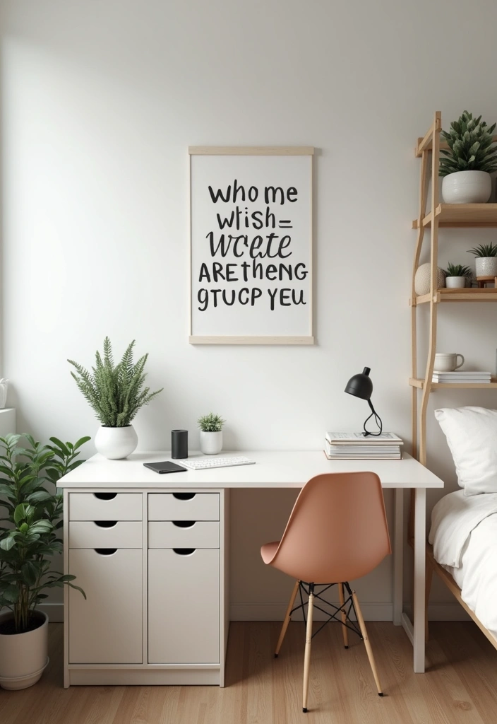 30 Dorm Living Room Decor Ideas on a Budget - 6. Minimalist Desk Setup 1