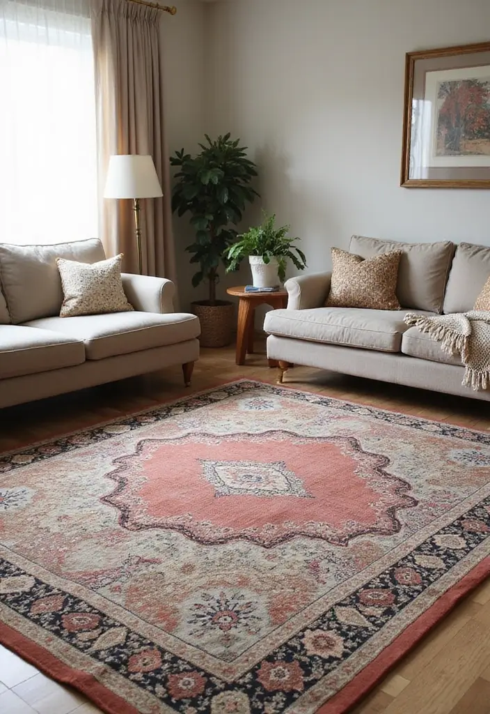 30 Eclectic Living Room Decor Ideas for Bold Spaces - 11. Layered Rugs 1