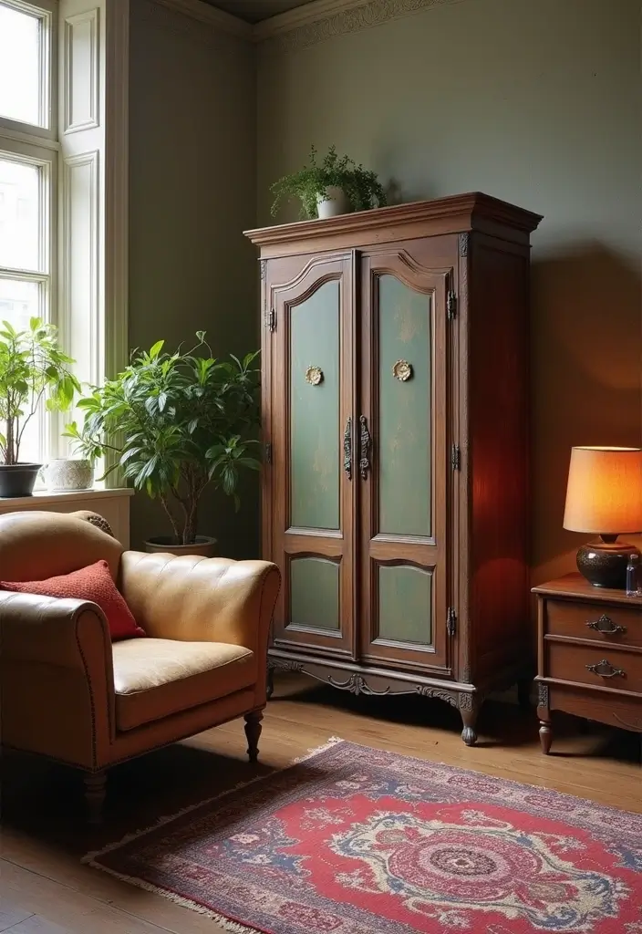 30 Eclectic Living Room Decor Ideas for Bold Spaces - 14. Vintage Finds 1