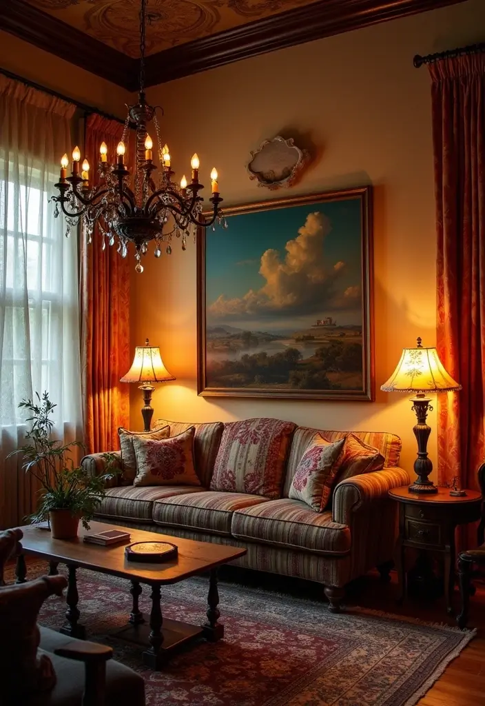 30 Eclectic Living Room Decor Ideas for Bold Spaces - 7. Eclectic Lighting Fixtures 1