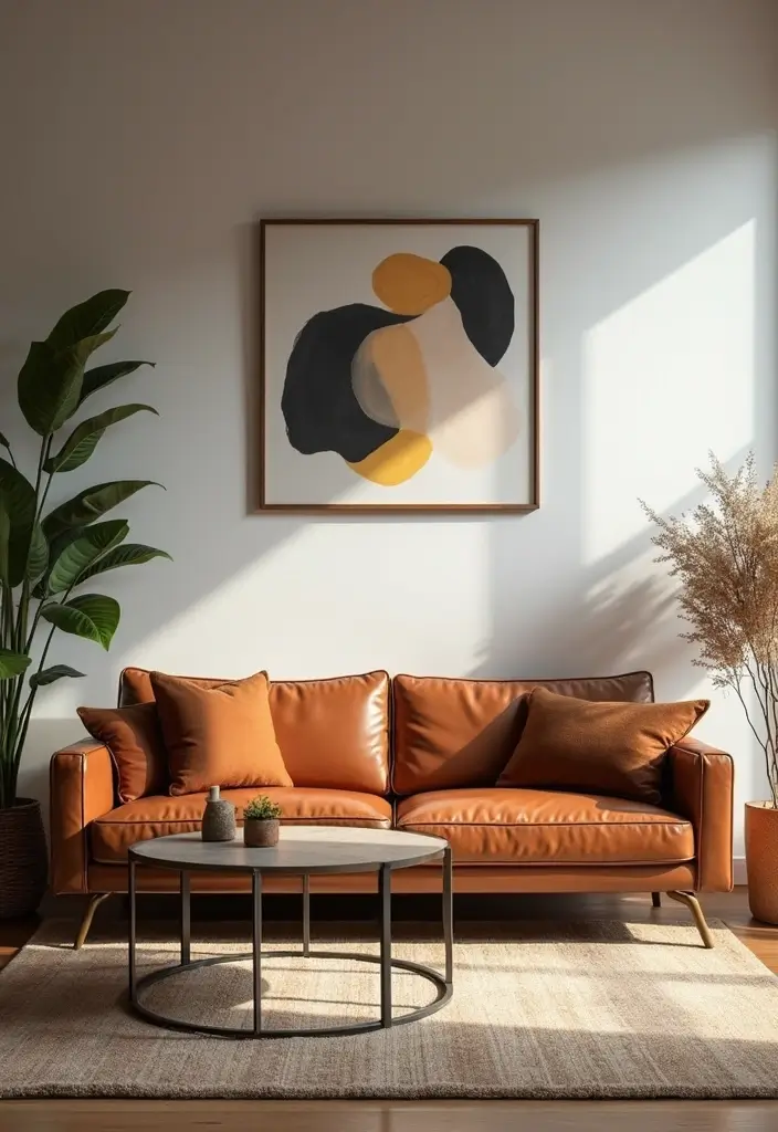 30 Eco-Friendly Leather Couch Living Room Decor Ideas - 28. Create a Focal Point 1