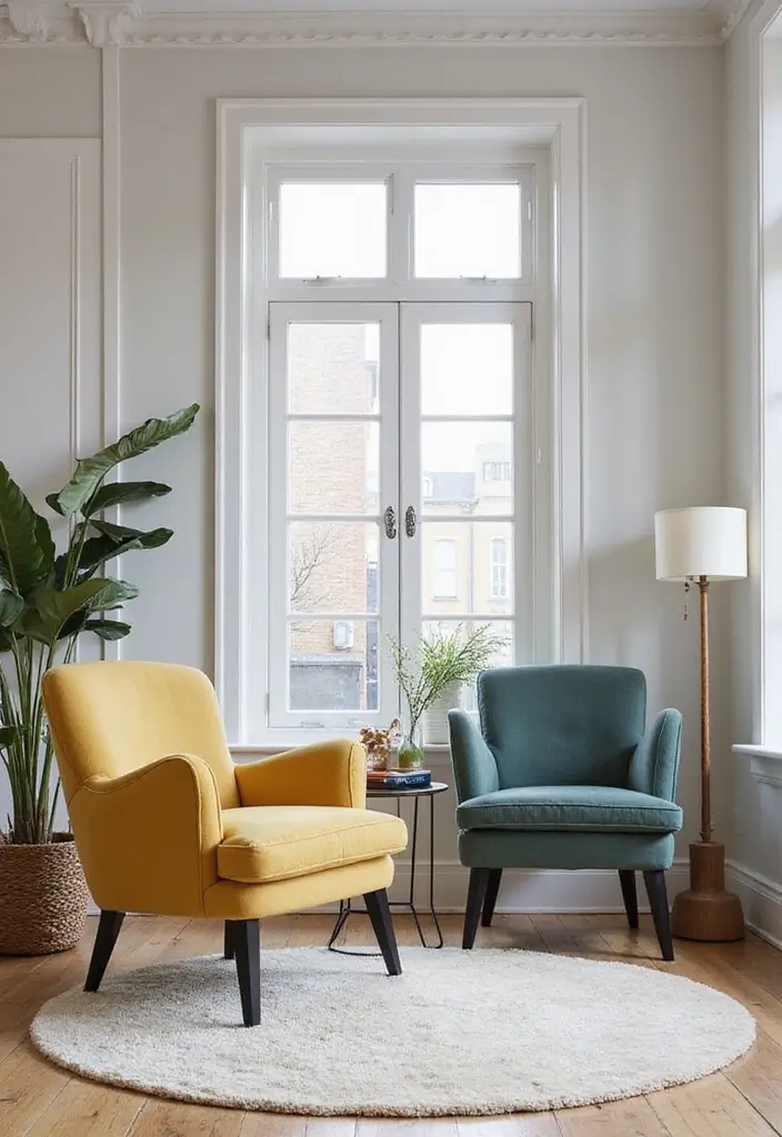 30 Elegant Living Room Decor Ideas for Classy Homes - 11. Chic Accent Chairs 1