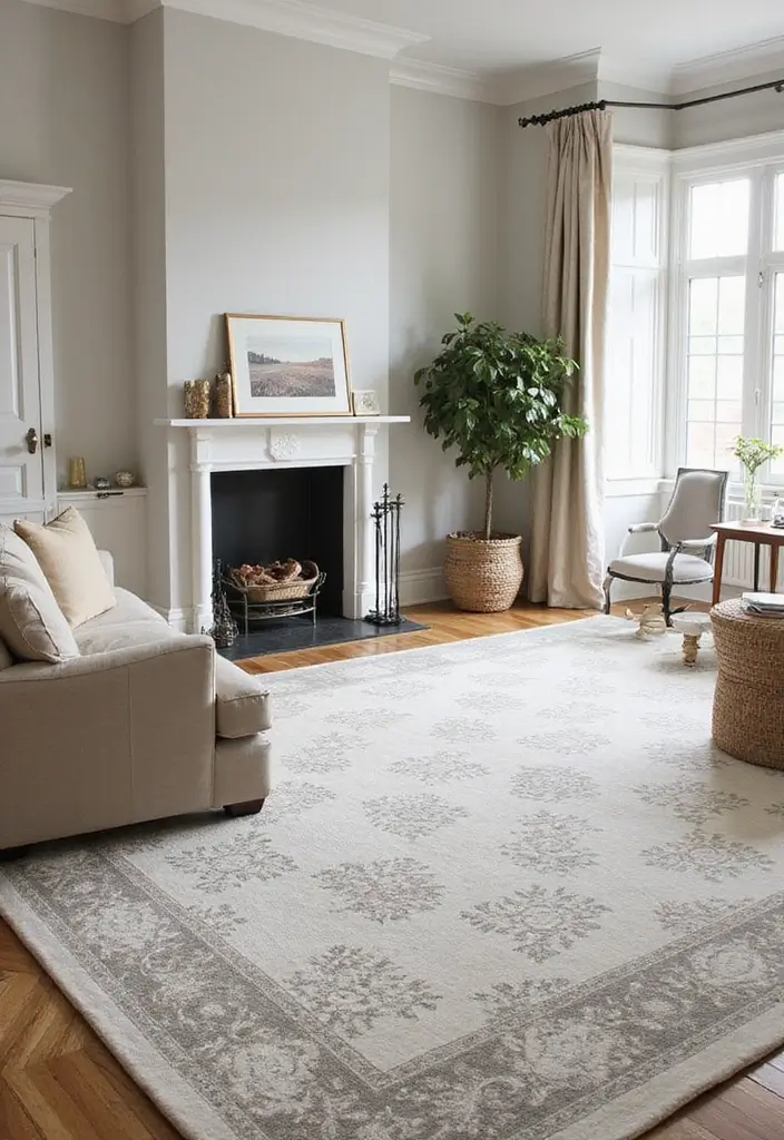 30 Elegant Living Room Decor Ideas for Classy Homes - 16. Classic Area Rugs 1