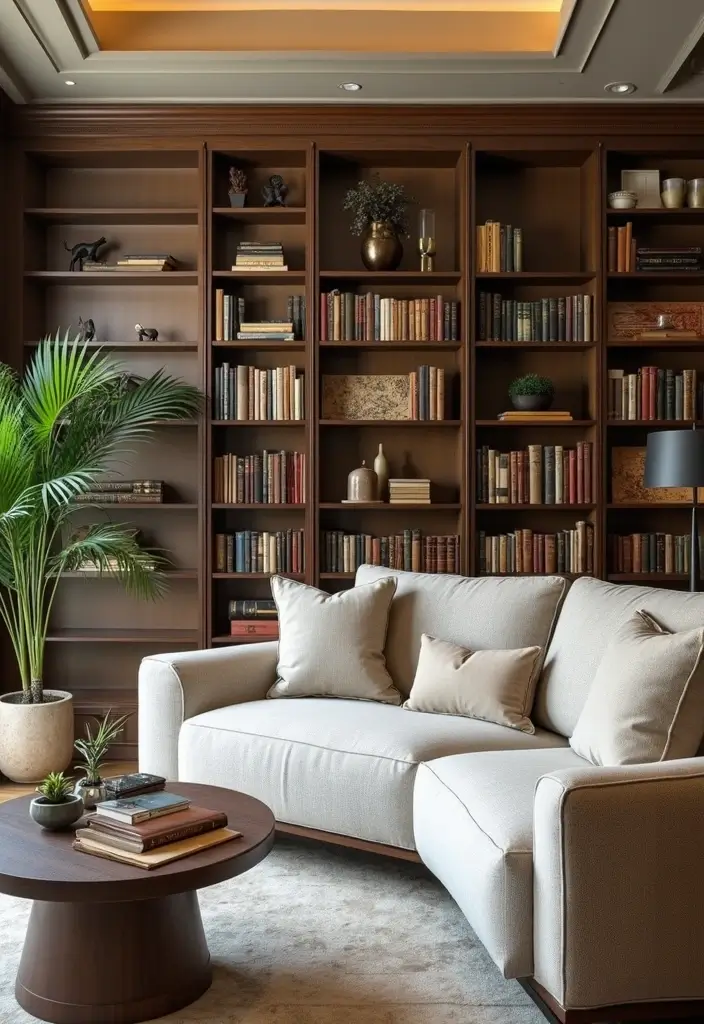 30 Elegant Living Room Decor Ideas for Classy Homes - 21. Elegant Book Displays 1