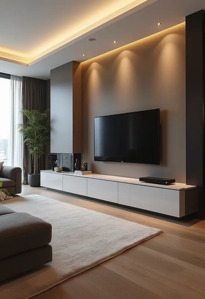 30 Elegant Living Room Decor Ideas for Classy Homes - 23. Modern Technology Integration 1