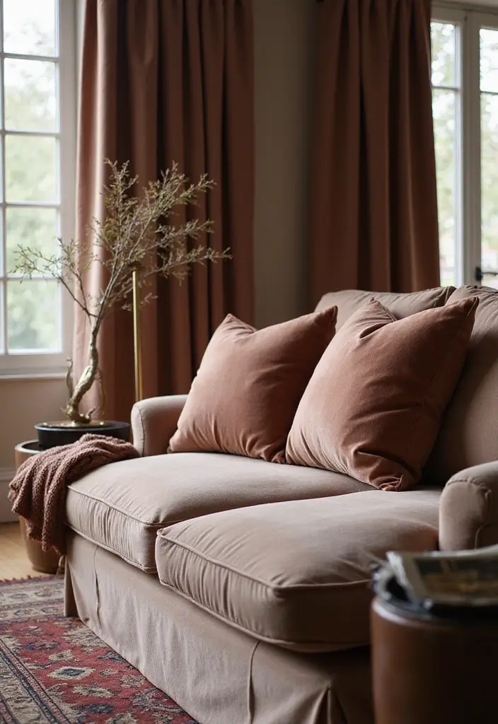 30 Elegant Living Room Decor Ideas for Classy Homes - 6. High-Quality Fabrics 1