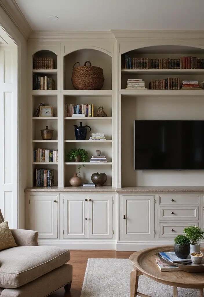 30 Elegant Living Room Decor Ideas for Classy Homes - 8. Custom Built-Ins 1