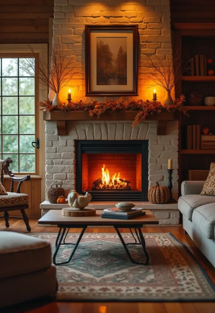 30 English Country Living Room Decor Ideas - 19. Cozy Fireplaces 1