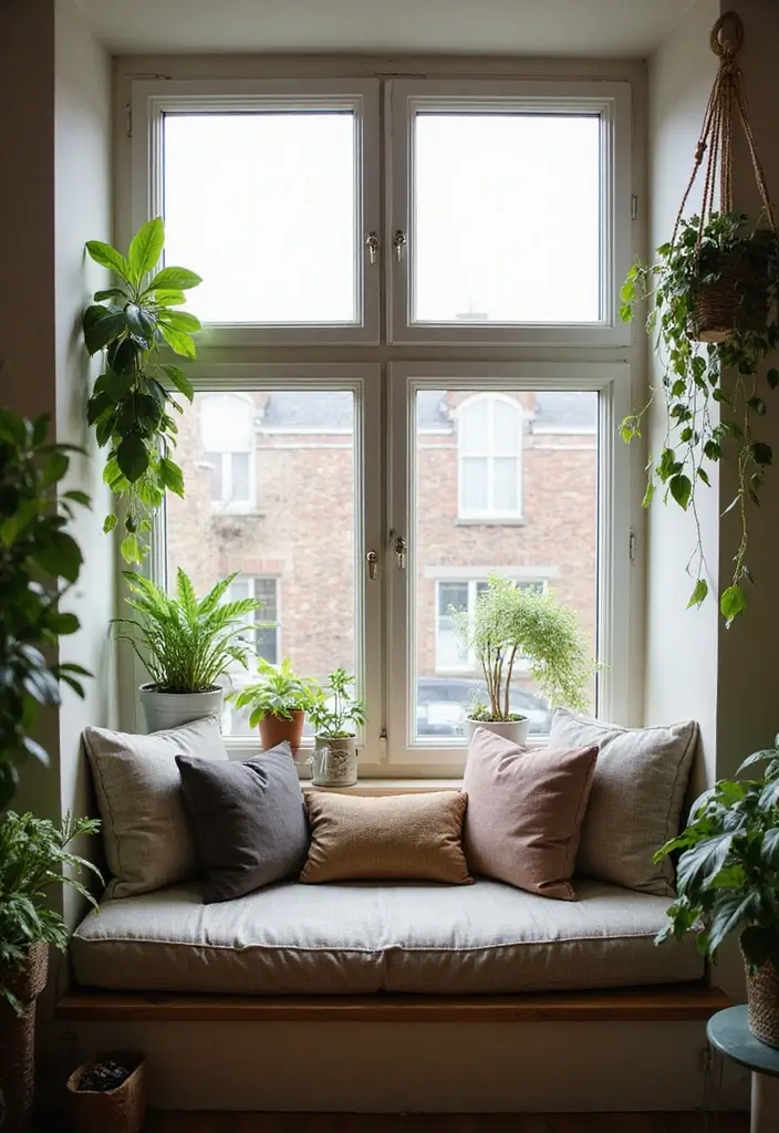 30 English Country Living Room Decor Ideas - 23. Charming Window Seats 1