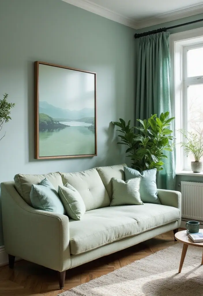 30 English Country Living Room Decor Ideas - 27. Nature-Inspired Colors 1